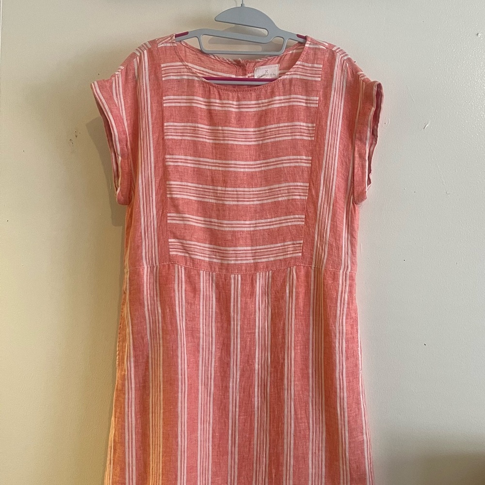 Women’s Pink Striped Summer Dress with pockets